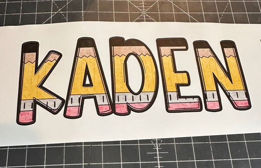 Custom Name Pencil Doodle Sticker