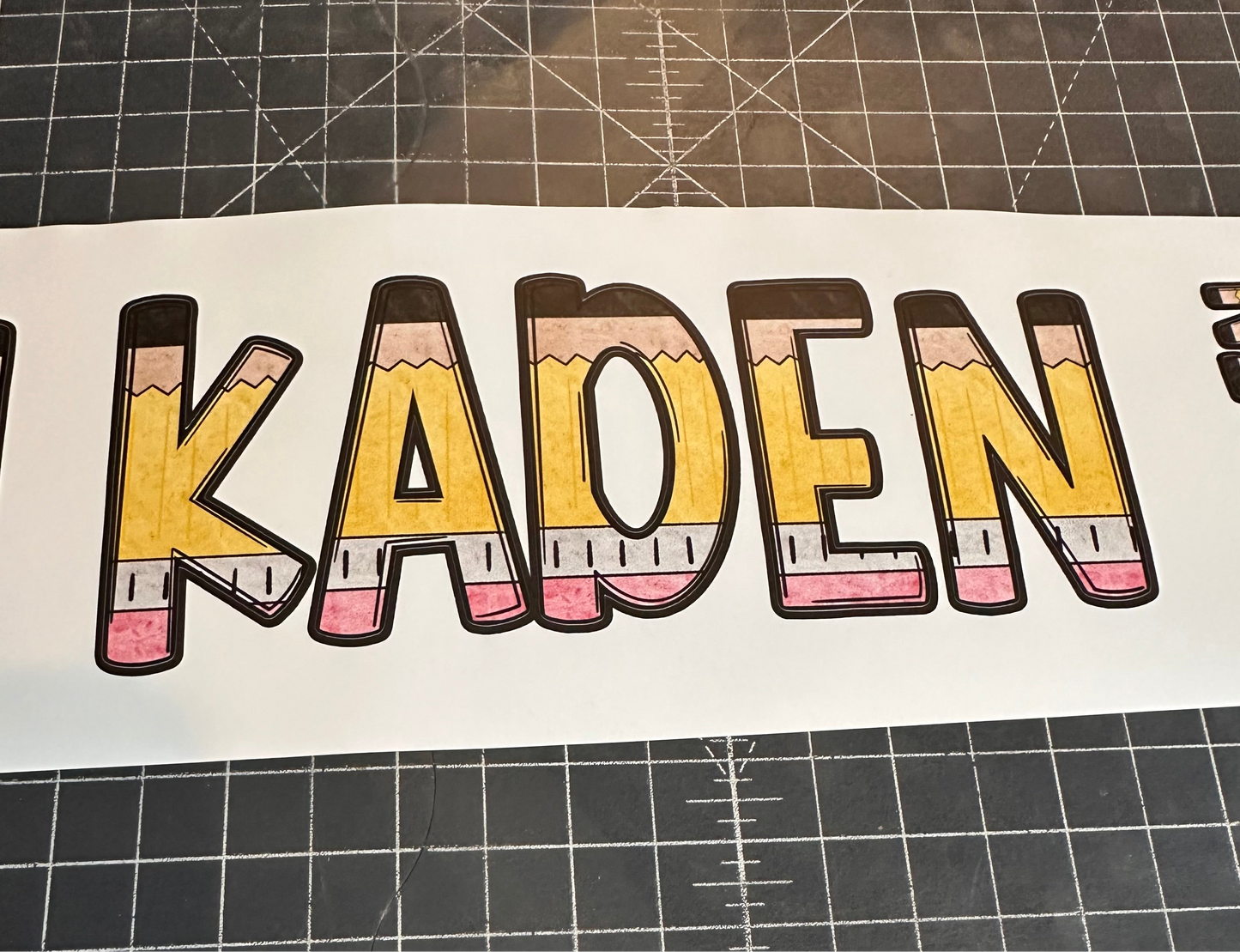 Custom Name Pencil Doodle Sticker