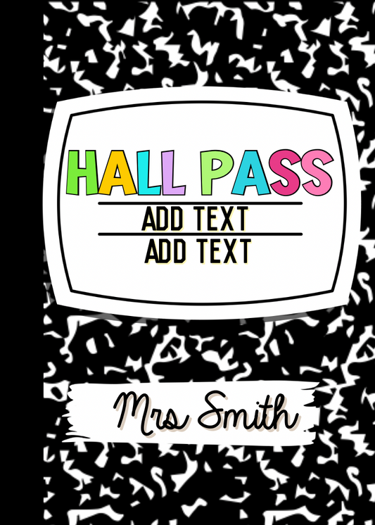 Editable Hall Pass Template Canva 