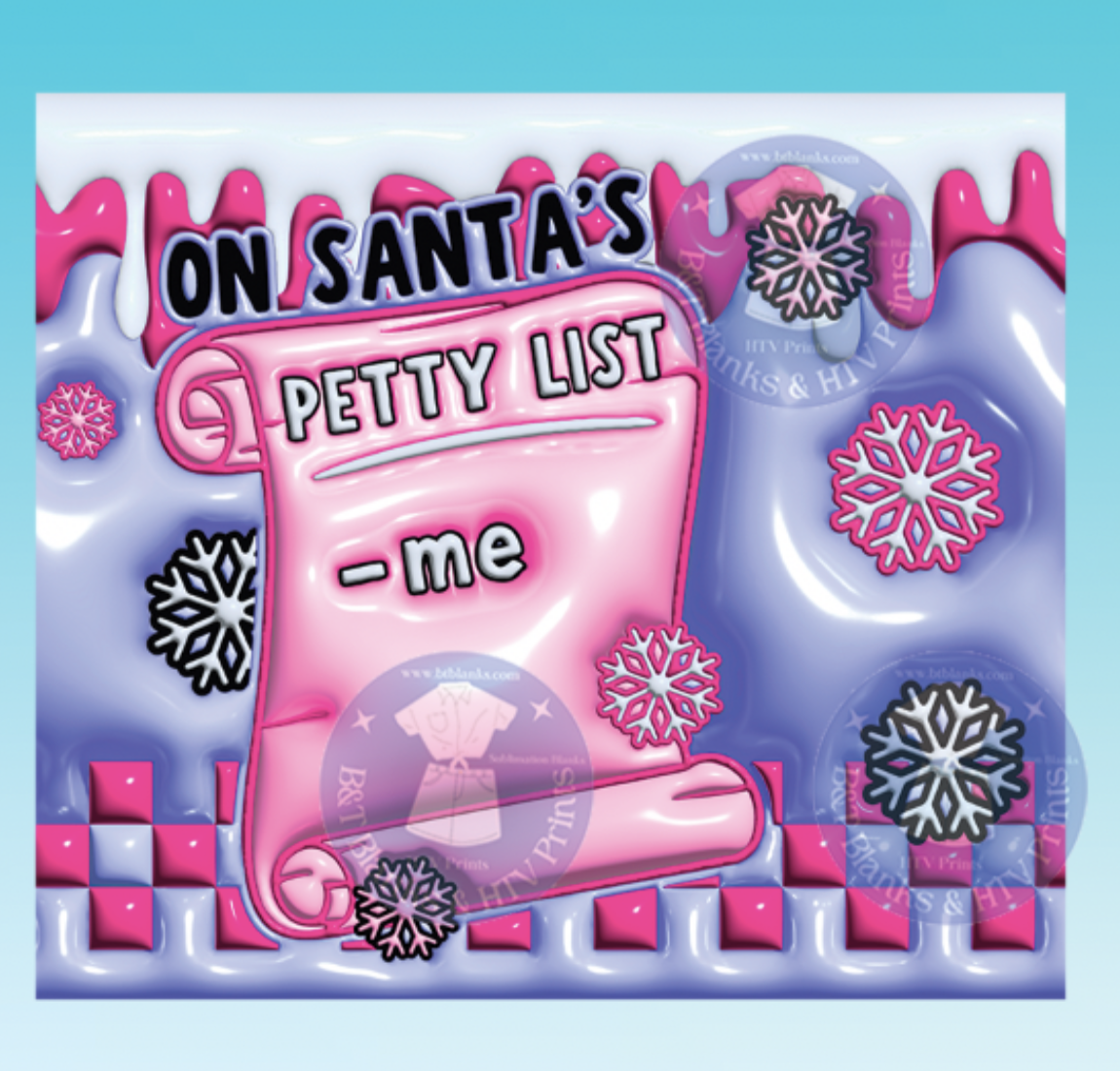 On Santa Petty List Tumbler Wrap