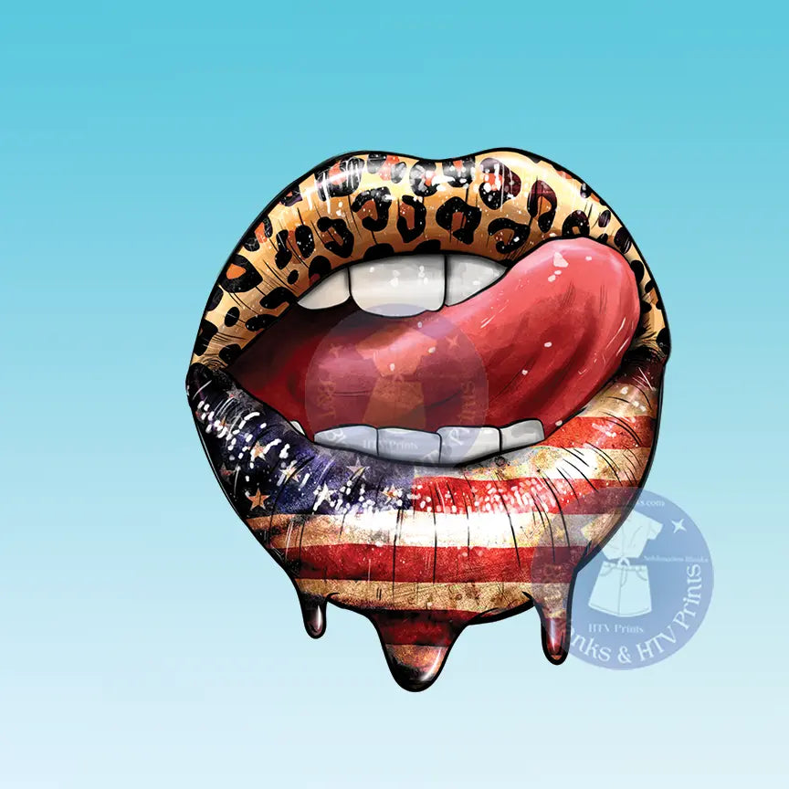 America Lips HTV Transfer