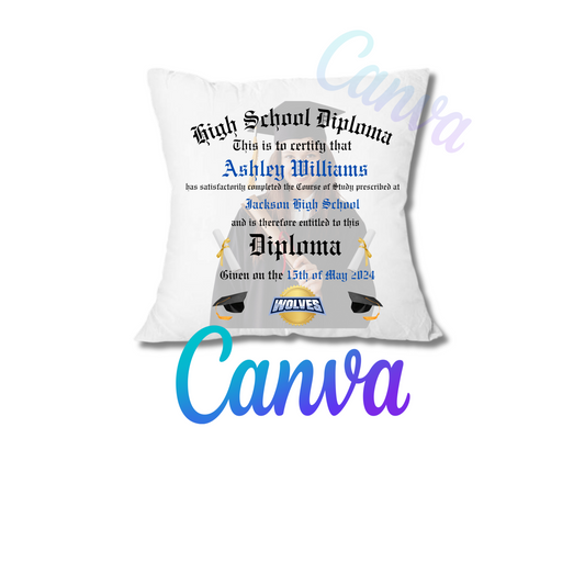 Editable Graduation Pillow Template