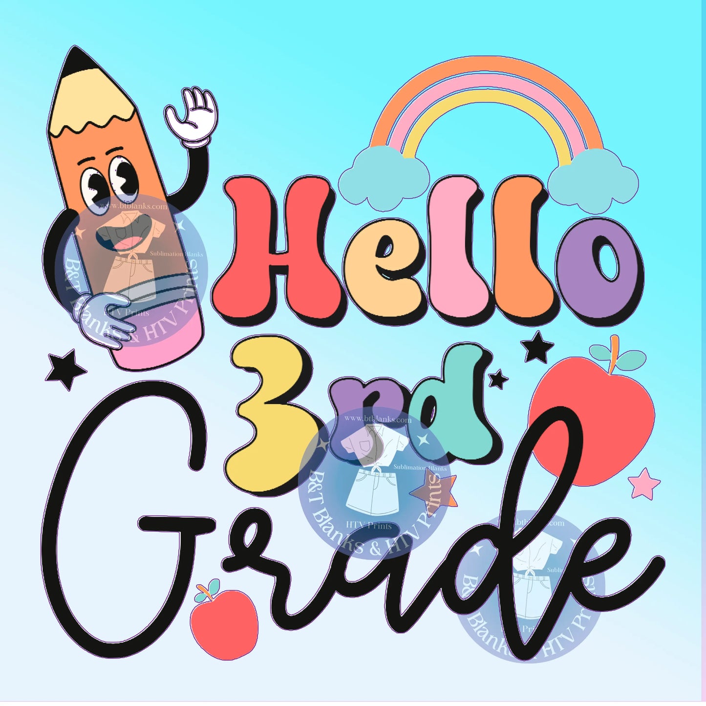 Hello 3rd Grade HTV Transfer