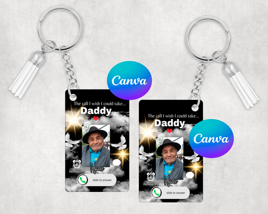 Editable Memorial Sky Keyring Template