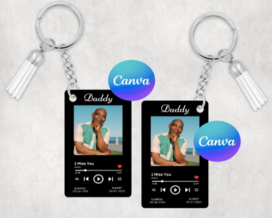 Editable Memorial Music Keyring Template