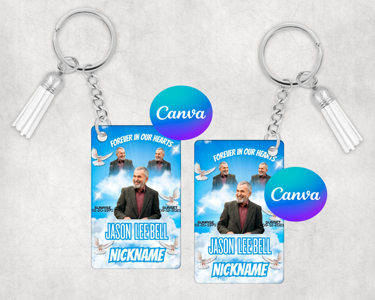 Editable Memorial Heaven Keyring Template