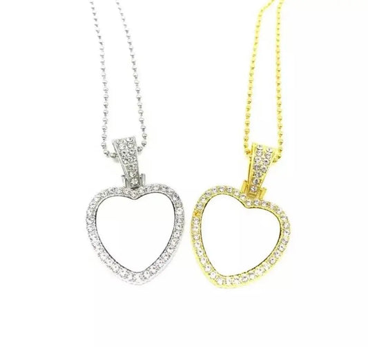 Sublimation Blank Heart Necklace