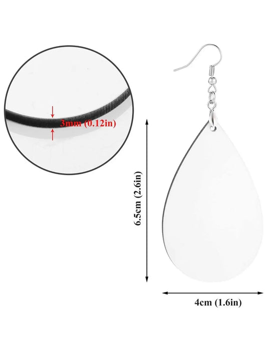 Sublimation Blank Tear Drop Earrings